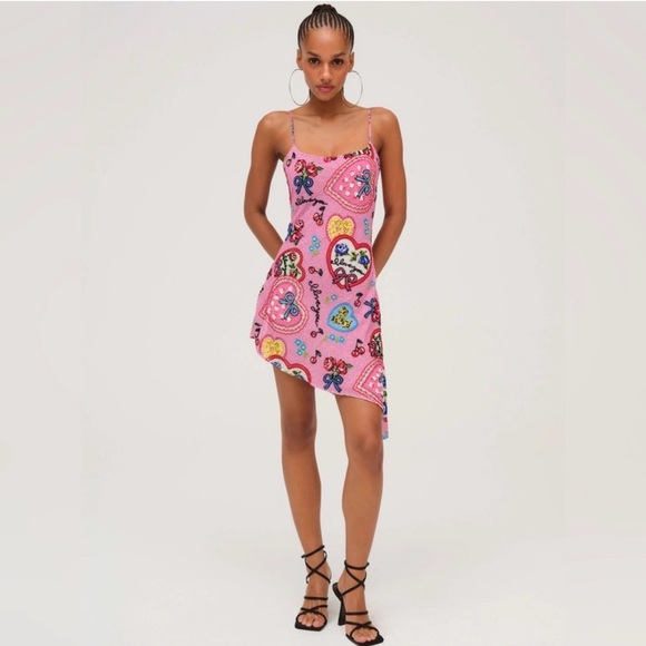 Like New For Love and Lemons I Love You Beaded Mini Dress, M